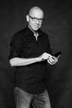 Man with cell Stock Photos