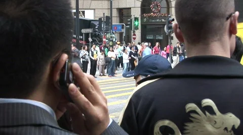 Man on cellphone, China Stock Footage
