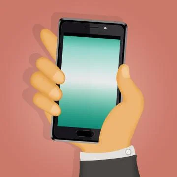 Man with cellphone in hand Stock Illustration