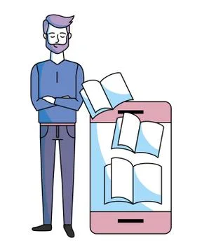 Man with cellphone Illustrazione stock