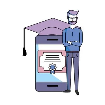 Man with cellphone イラスト素材