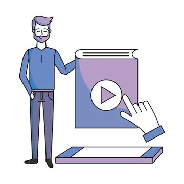 Man with cellphone 스톡 일러스트