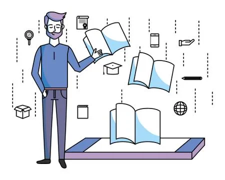 Man with cellphone 스톡 일러스트