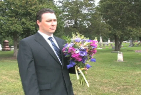 Man in Cemetery Video stock 530571