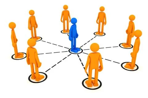 Man is in the center Stock Illustration