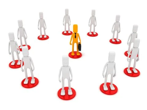 Man is in the center Stock Illustration