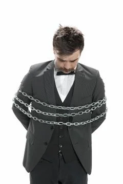Man in chains Stock Photos