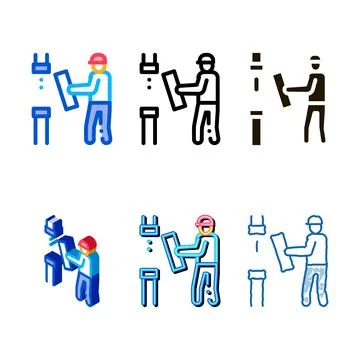 Man change pipe icon vector diversity outline Stock Illustration