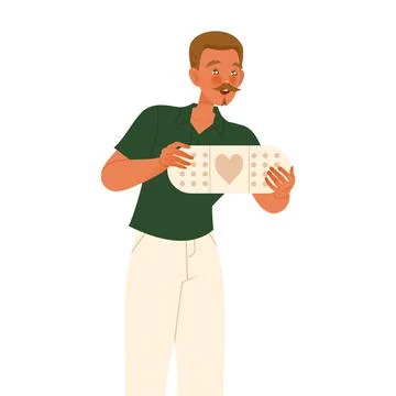 Man Character with Adhesive Plaster Caring about Planet Saving Ecosystem Vector Stockillustratie