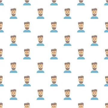 Man character avatar seamless pattern illustration Stock Illustration