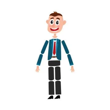 Man character creation set with head, body, arm, leg details Stock Illustration