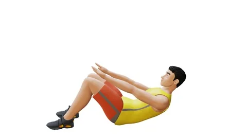 Man Character doing Abdominal Crunch Video stock 234467689