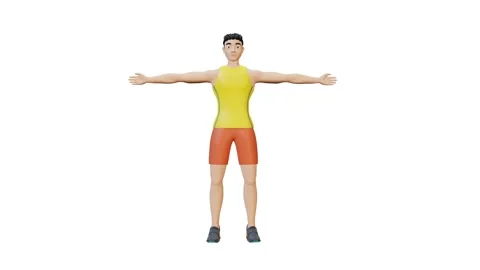 Man Character doing clap Jacks-front view Video stock 234468068