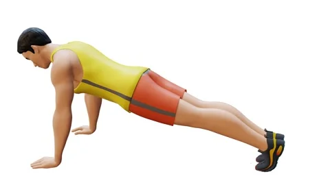 Man Character doing Hip Extension Exercise Stock Footage 281385145