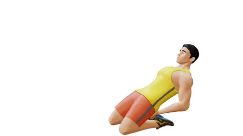 Man Character doing Kneeling Sissy Squat Video stock 281384975