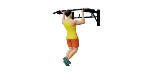 Man Character doing Reverse grip Pull ups Video stock 281223849