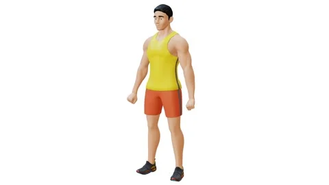 Man Character doing Reverse Wrist Curl Stock Footage 281383917