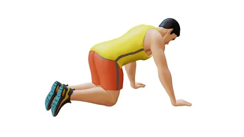 Man Character doing Side kick with bent knee (Right-Side) Stock Footage 281385557