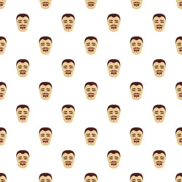 Man character face repeating pattern background Stock Illustration