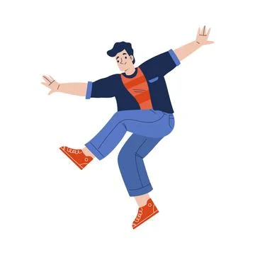 Man Character Falling Down After Slip on the Ground Vector Illustration Stock Illustration