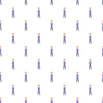 Man character flat design repeating seamless pattern Stock Illustration