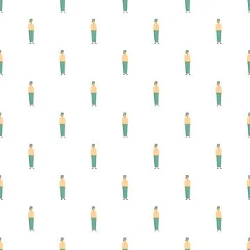 Man character flat illustration seamless pattern design Stock Illustration