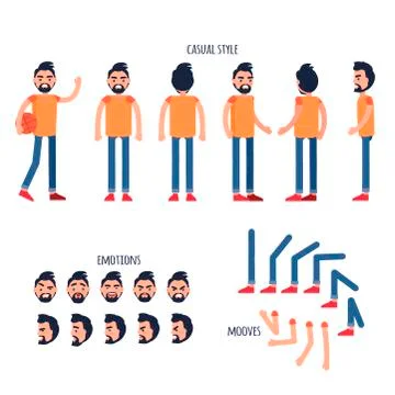 Man Character Generator Flat Vector イラスト素材