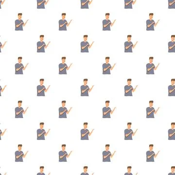 Man character illustration displaying gesture seamless pattern background Stock Illustration