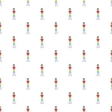 Man character illustration pattern on white background Stock Illustration