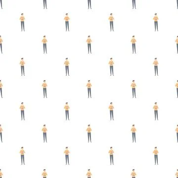 Man character illustration pattern on white background Illustrazione stock