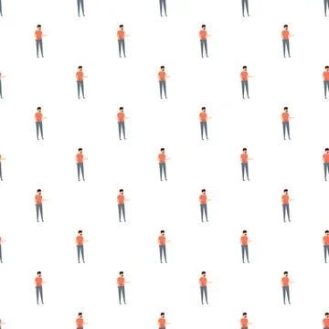Man character illustration pattern on white background Stockillustratie