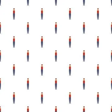 Man character illustration seamless pattern with waiter uniform 스톡 일러스트