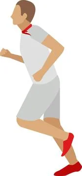 Man character jogging vector icon isolated on white Stock Illustration