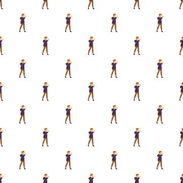 Man character looking seamless pattern Stock Illustration
