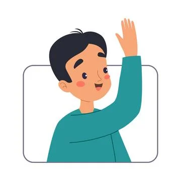 Man Character Online Have Distant Network Meeting and Communication Vector Stock Illustration