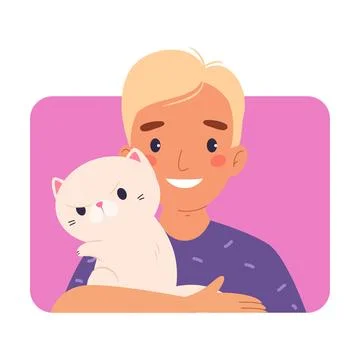 Man Character Online Have Distant Network Meeting and Communication Vector Stock Illustration