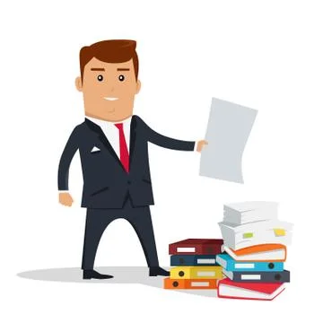 Man Character With Paper Vector Illustration Stockillustratie