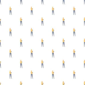 Man character pattern standing illustration flat design イラスト素材