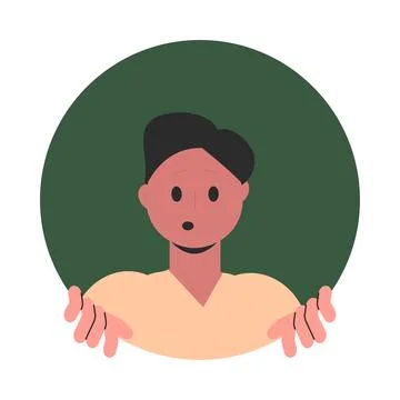 Man Character Peeking Out Shape and Looking Vector Illustration Stockillustratie
