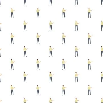 Man character pointing seamless pattern design Stock Illustration
