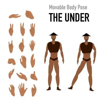 Man character with posable move vector for people man character Stock Illustration