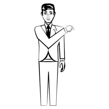 Man character posture line Stock Illustration