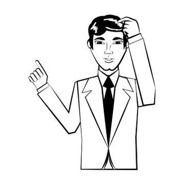 Man character posture line Stock Illustration