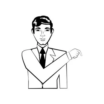 Man character posture line Stock Illustration