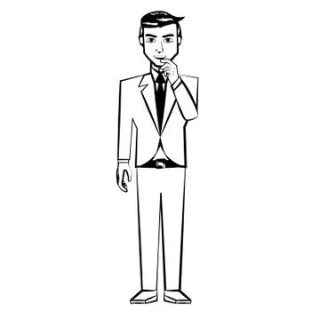 Man character posture line Stock Illustration