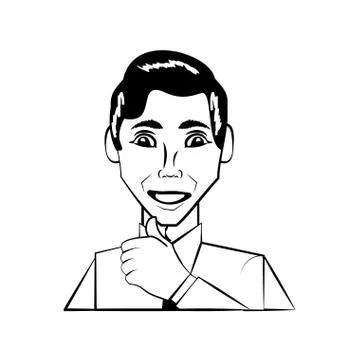 Man character posture line Stock Illustration
