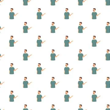 Man character presenting and gesturing seamless pattern 스톡 일러스트