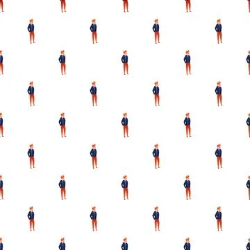 Man character repeated seamless pattern background design Stock Illustration