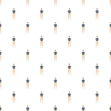 Man character repeating pattern standing in underwear Stock Illustration