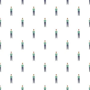 Man character repeating pattern on white background 스톡 일러스트